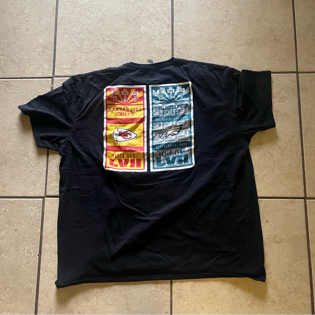 Super Bowl 57 Tickets Kc Chiefs Vs Eagles Xxl TShirt